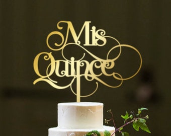Mis Quince Años Cake Topper, Acrylic Quinceañera Decoration