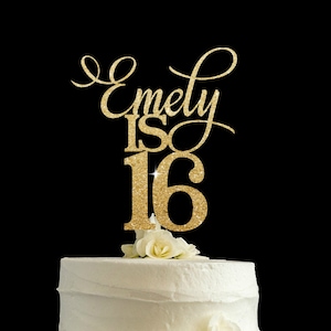 Sweet 16 cake topper, birthday cake topper, any age cake topper, sweet sixteen cake topper, quinceanera cake topper.