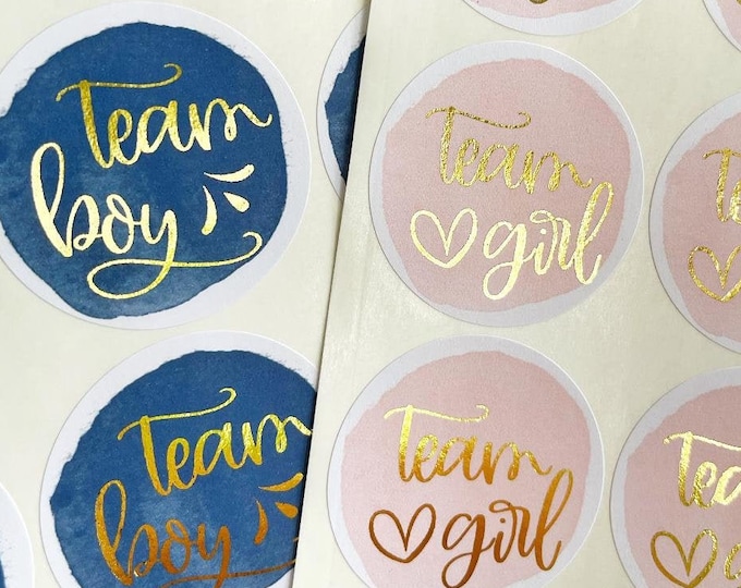 Navy and Blush Gender Reveal Stickers, Navy Blue and Blush Pink ...