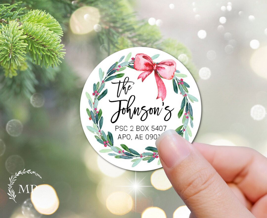 Christmas Mailing Labels Christmas Return Address Labels Personalized