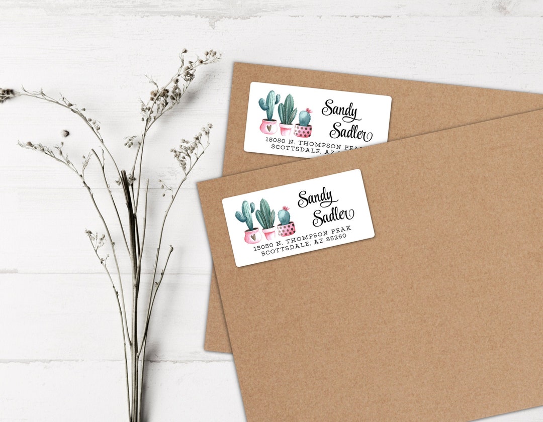 Cactus Address Labels, Return Address Labels, Wedding Address Labels