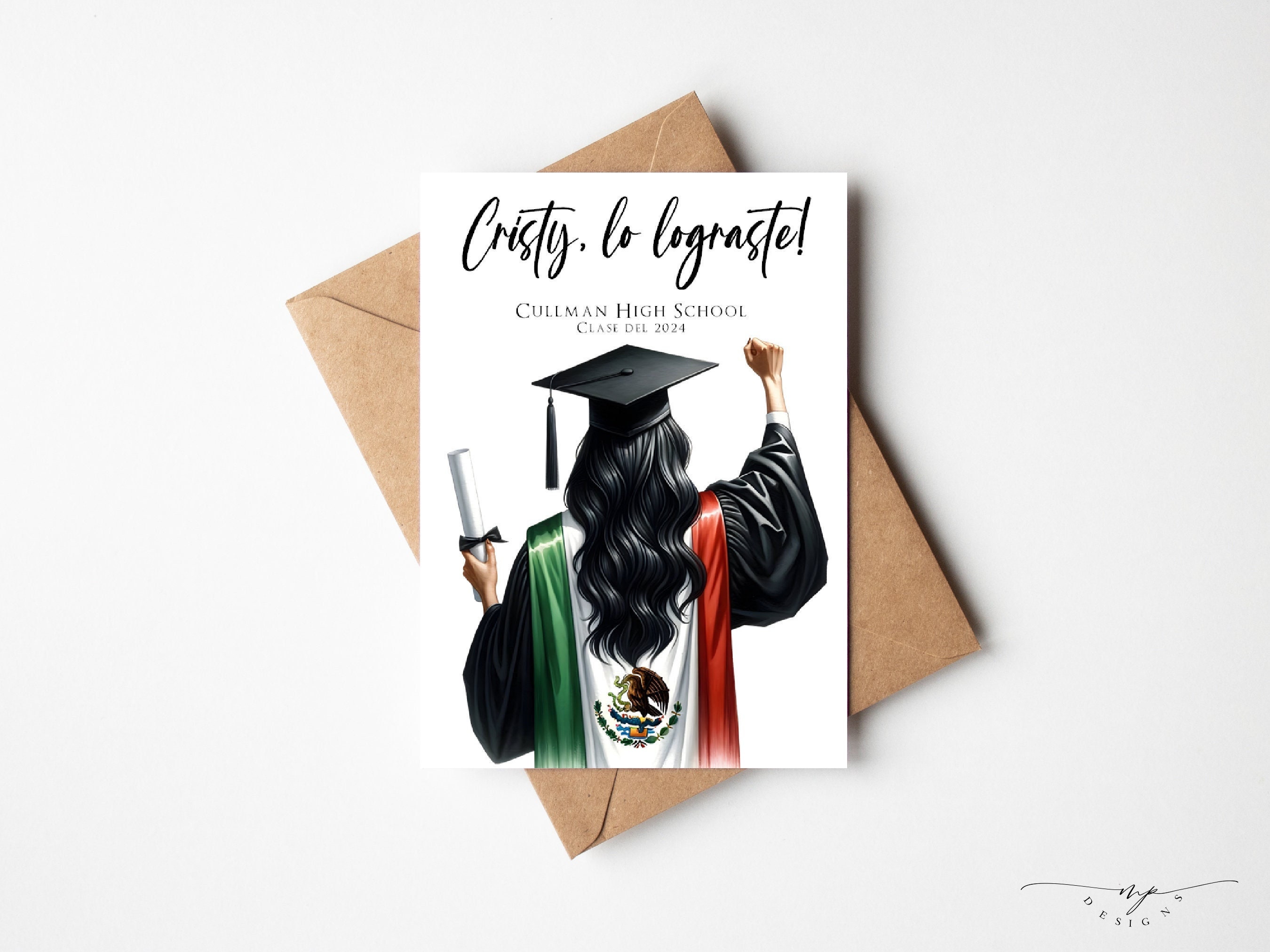 Mexican Flag Graduation Card: 5x7 Folded Card With Envelope - Etsy