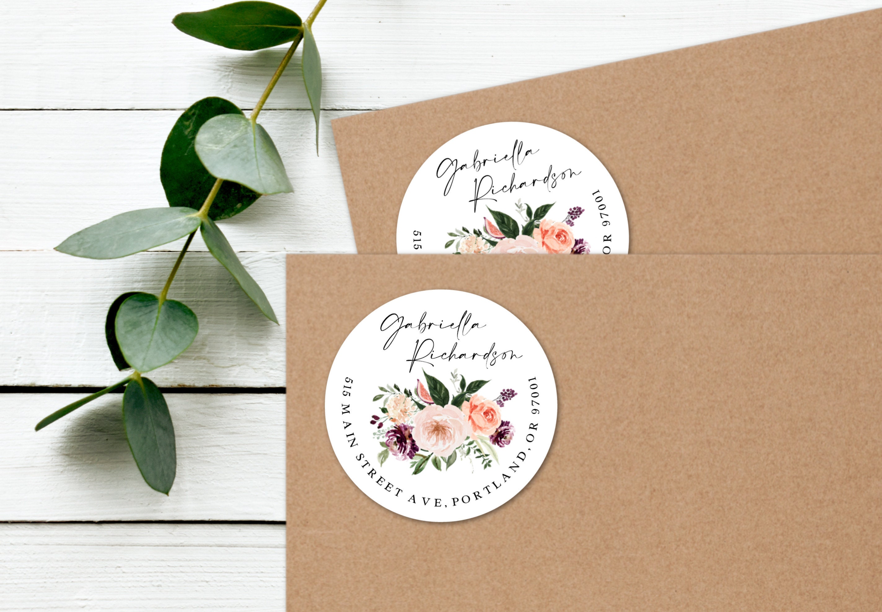 Floral Address Labels for Envelopes Personalized Return Etsy