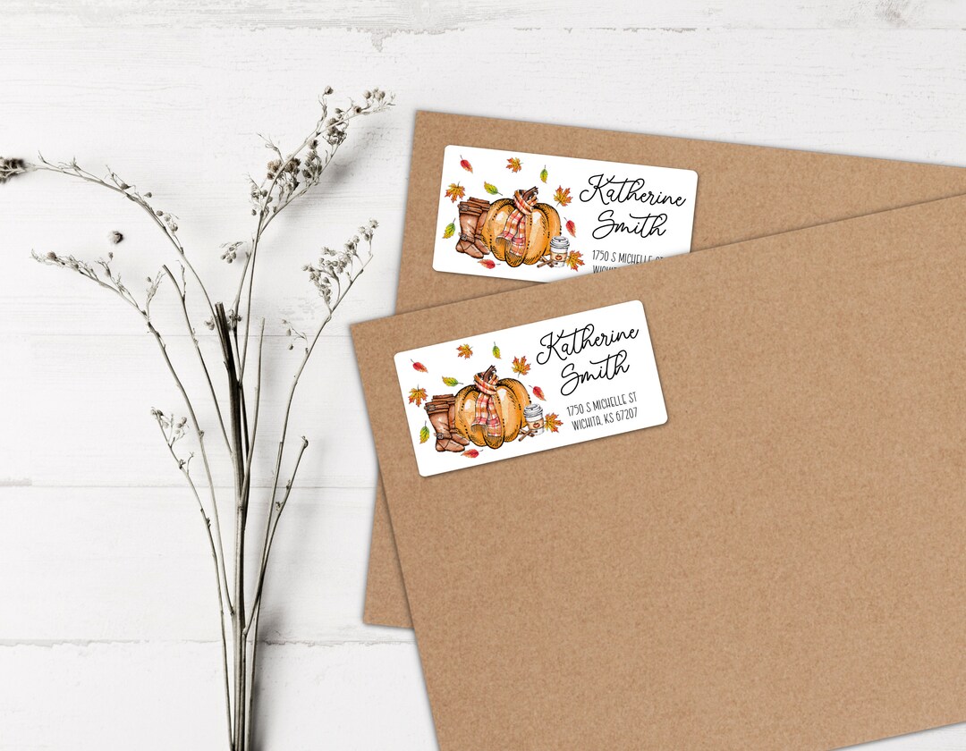 Fall Address Labels, Autumn Mailing Labels, Pumpkin Address Labels ...