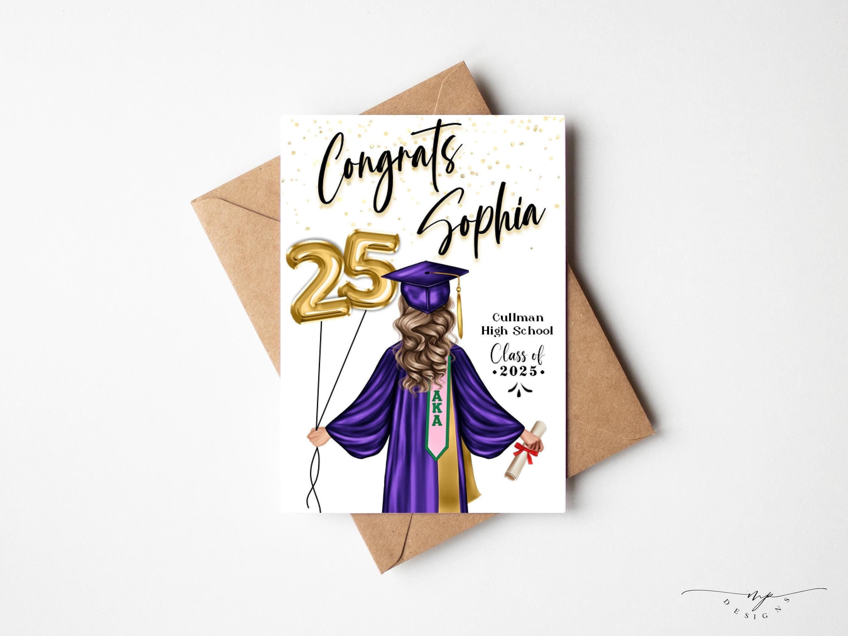 grad cards 2025 2025 Graduation Card Saver – Personalized Wooden Keepsake with Optiona –  Quita Brew Creates main image 1