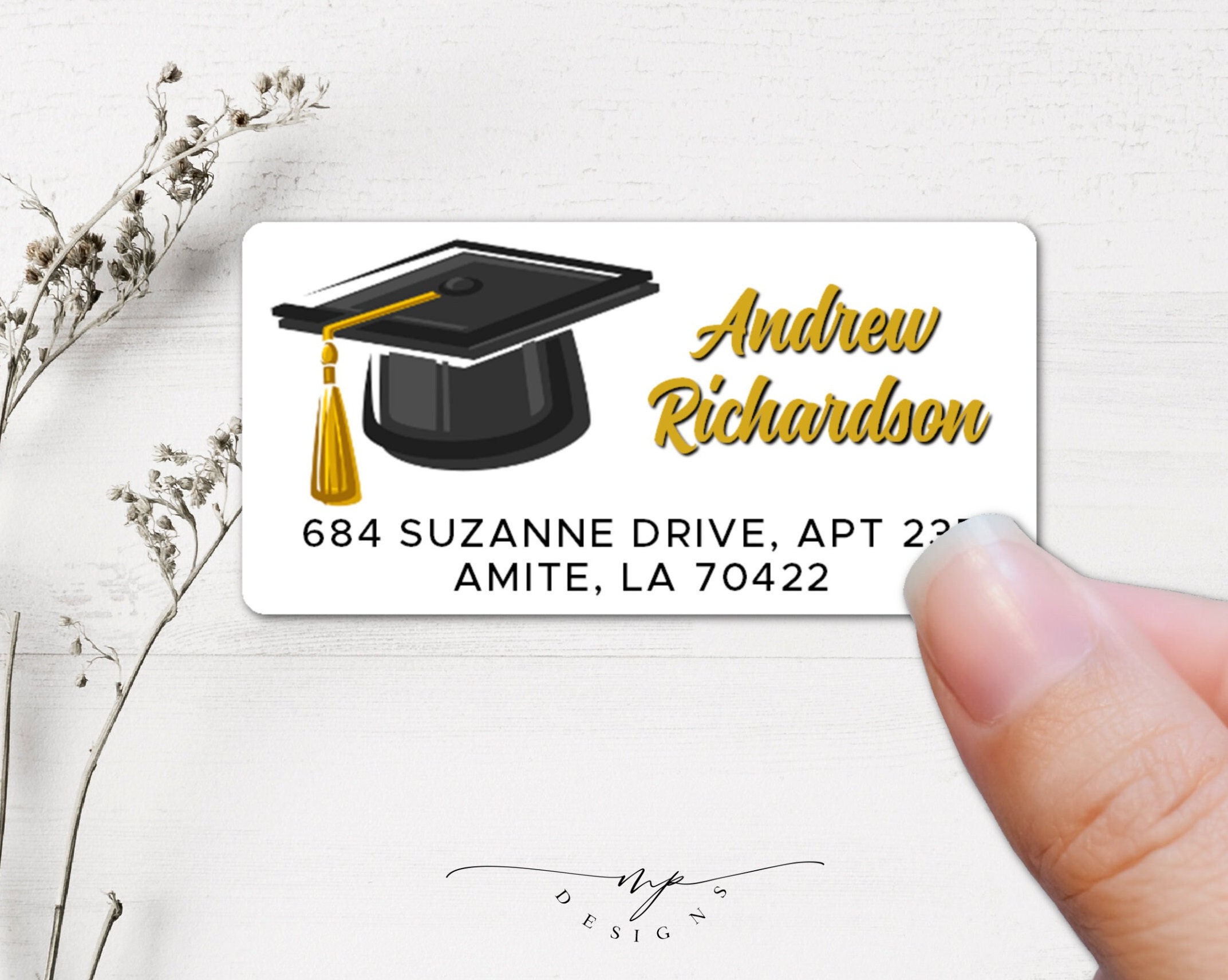 Printable Return Address Labels Graduation Gold Graduation Return