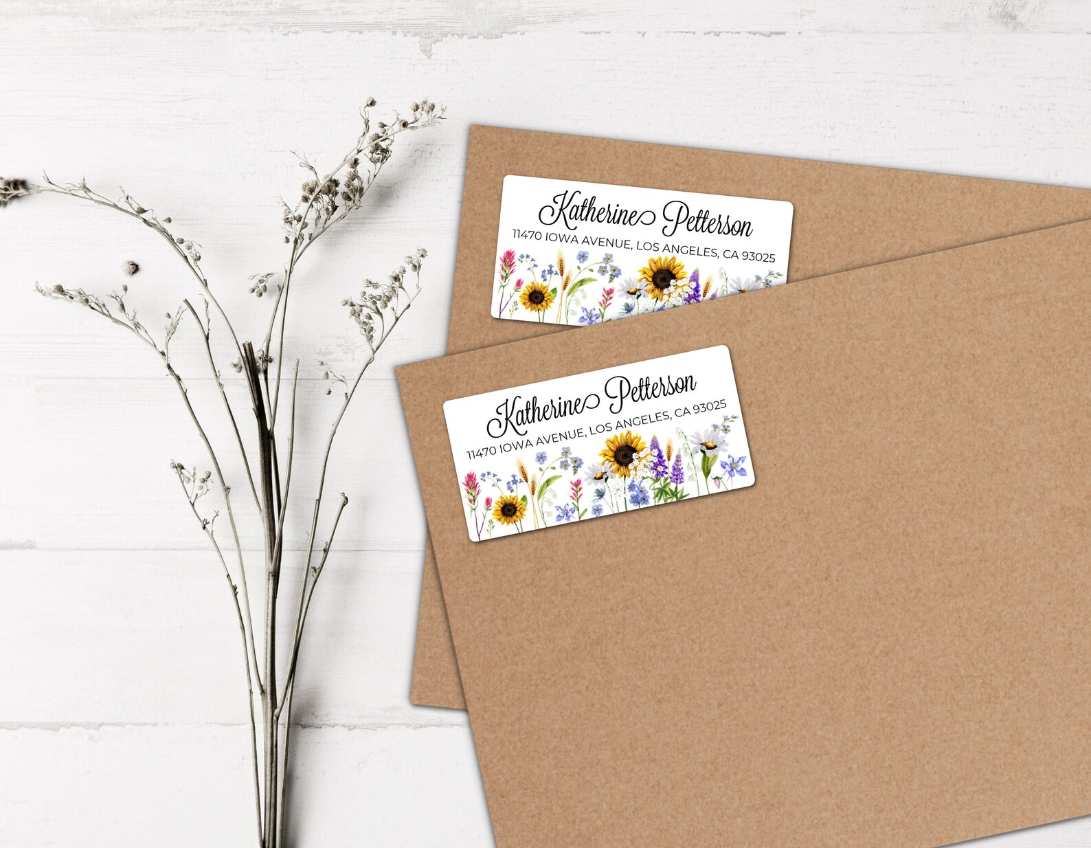 Wild Flowers Address Labels Spring Floral Address Labels Etsy
