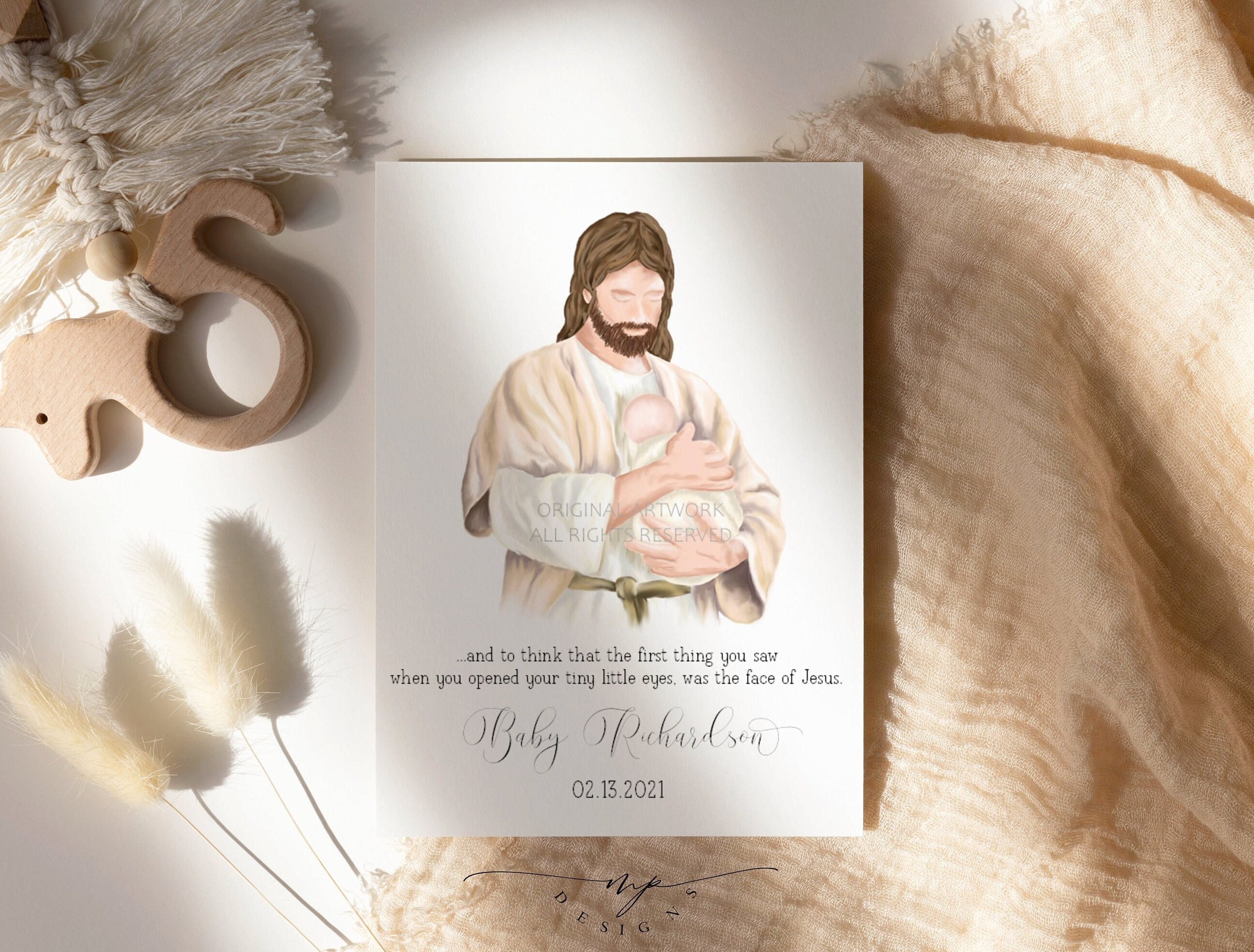 Jesus holding baby, Miscarriage grief print, Christ holding babies memorial gift, Baby loss sympathy gift, stillborn memorial gift.