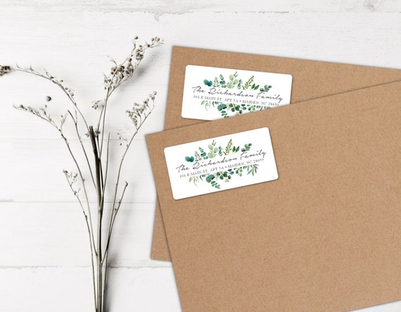 Greenery Address Labels Eucalyptus Return Address Labels Wedding Return Address Label Foliage Return Address Labels With Calligraphy. - Etsy