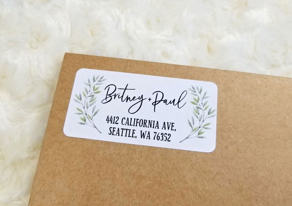 greenery address labels return address labels wedding etsy
