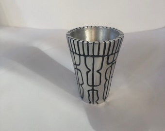 Lisa Jenks for Lunt Silversmiths Palm Tree Design Jigger Shot Class 2.5&quot; tall New boxed Vintage