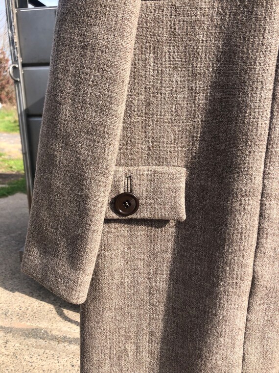 Vintage wool fully lined coat dress austere beige… - image 4