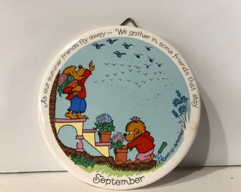 Adorno navideño vintage coleccionable de los Osos Berenstain, septiembre, Ebeling & Reuss, Alemania Occidental, 1983