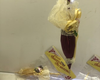 ヴィンテージビクトリア朝の傘のクリスマスツリーの飾り4個セット