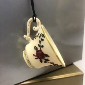 Teacup Christmas Ornament by Willits designs vintage 1990’s tea party 1” new in box