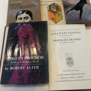 Lot of 5 Litery Books Essays Proust, T. S. Eliot, R. Alter, Scottish Verse, Gulliver&#39;s Travels, Tristam Shandy