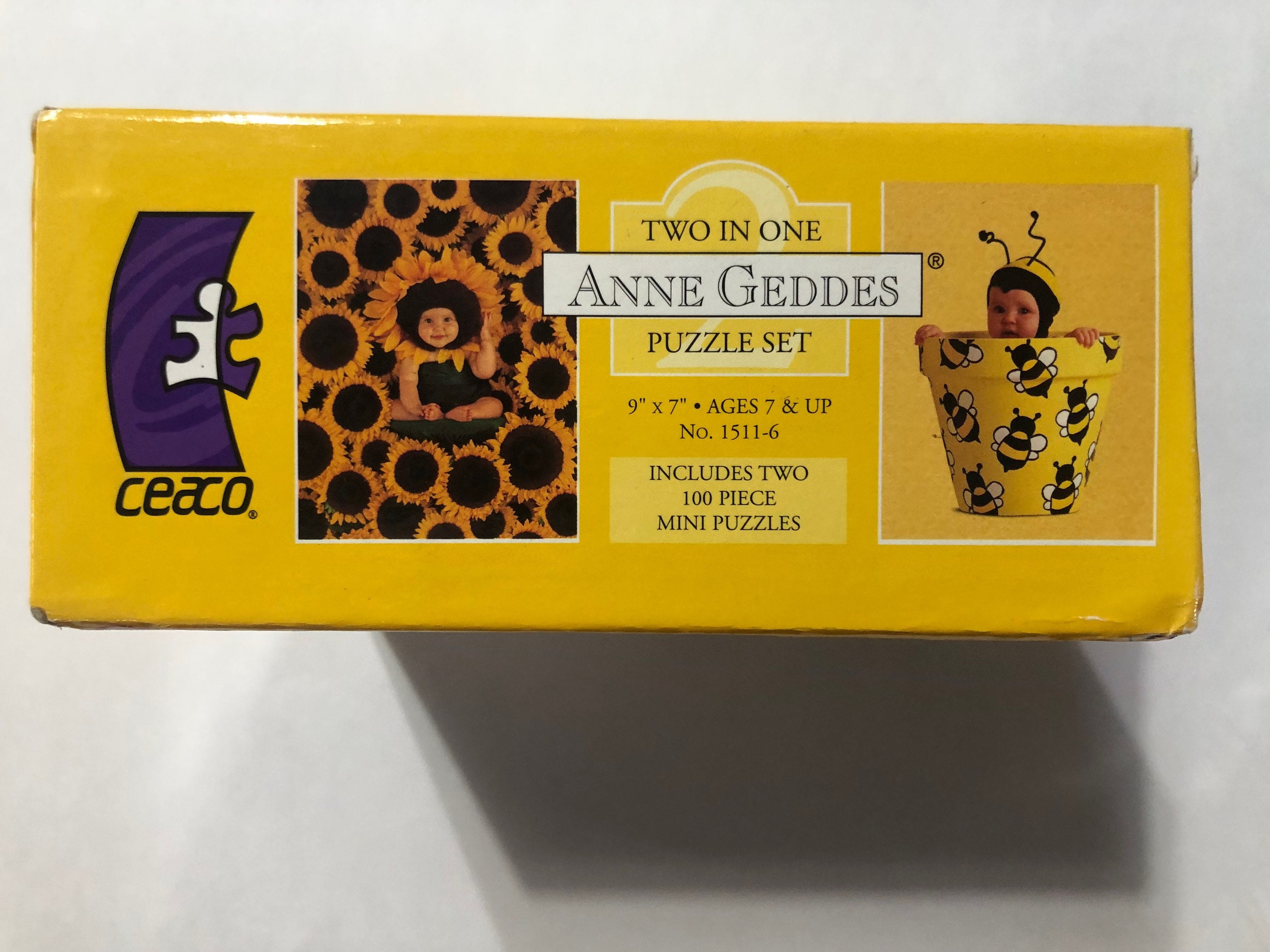 Anne's World 本・CDセット 2 Anne Geddes 100 Pc Puzzles Baby Sunflowers and Bumblebees