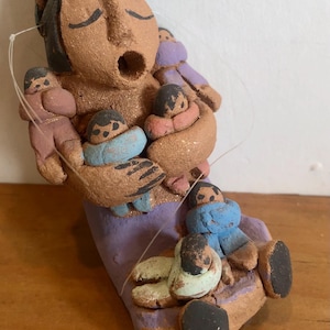 Cochiti Storyteller clay pottery figurine Teri Lujan Taos, Native American Artist
