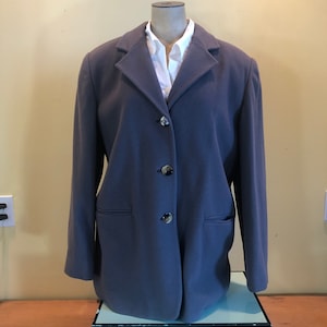 Gray Women&#39;s Size 12 Wool & Cashmere Blazer Jacket Coat Fully Lined Harve Bernard