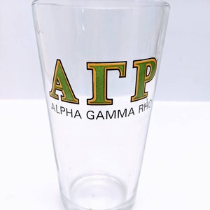 Vtg Alpha Gamma Rho Fraternity/Sorority Barware/Drinkware, Alpha Phi Sigma Glass Tumbler/ Beer Glass Alpha Gamma Rho, Alpha Gamma Rho Gifts