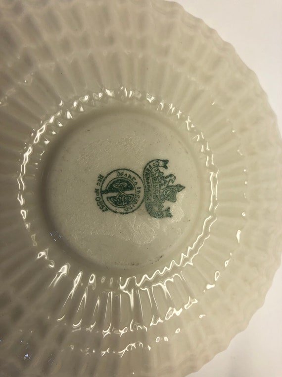 Vintage Belleek First Green Mark 1946-1955 Limpet Pattern Yellow