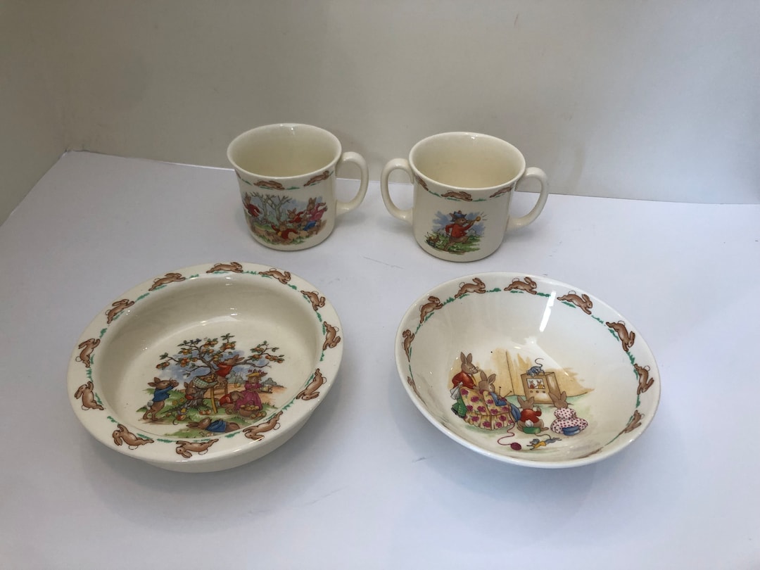Royal Doulton Bunnykins Bone China Baby Feeding Sets 2 Bowls 2 Mugs