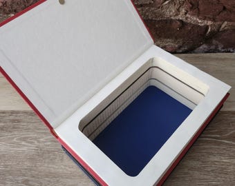Triple Hollow Book Safe. Magnetic Closure.
