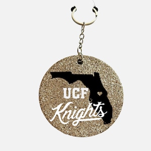 University of Central Florida (UCF) Collegiate Team Spirit Glitter Keychain