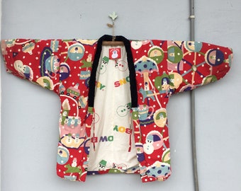 vintage reversible kimono hanten warm padded size M-L