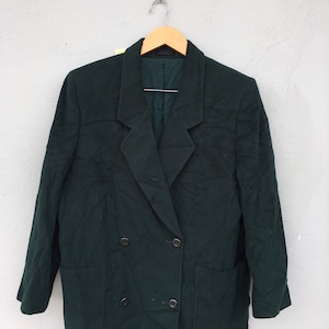 vintage burberry’s green wool womens blazer