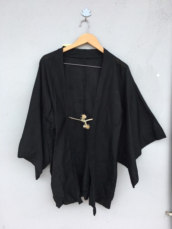 Kimono haori noir transparent taille S M Etsy France