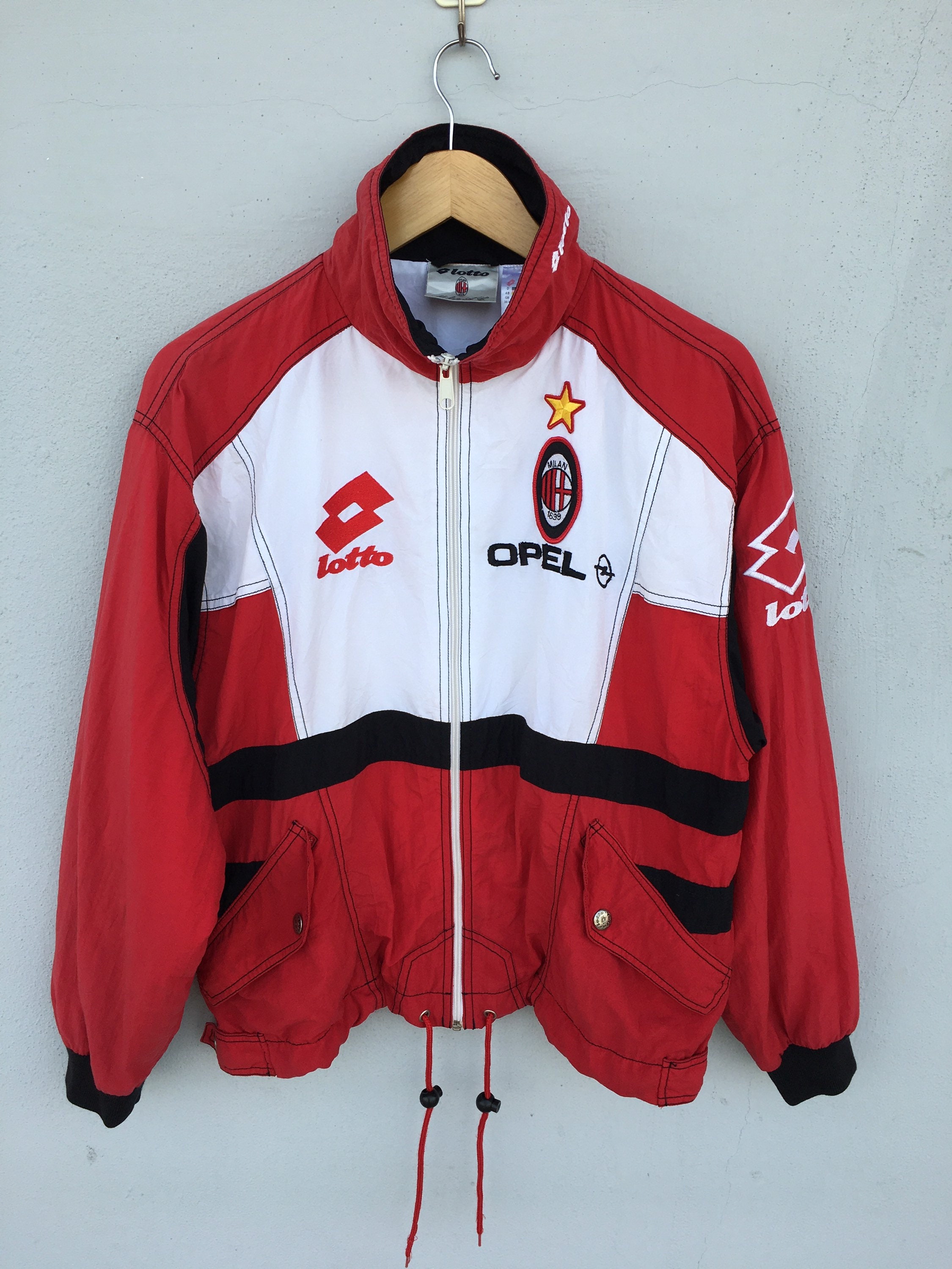 Vintage Lotto AC Milan Soccer Track Jacket Size XL