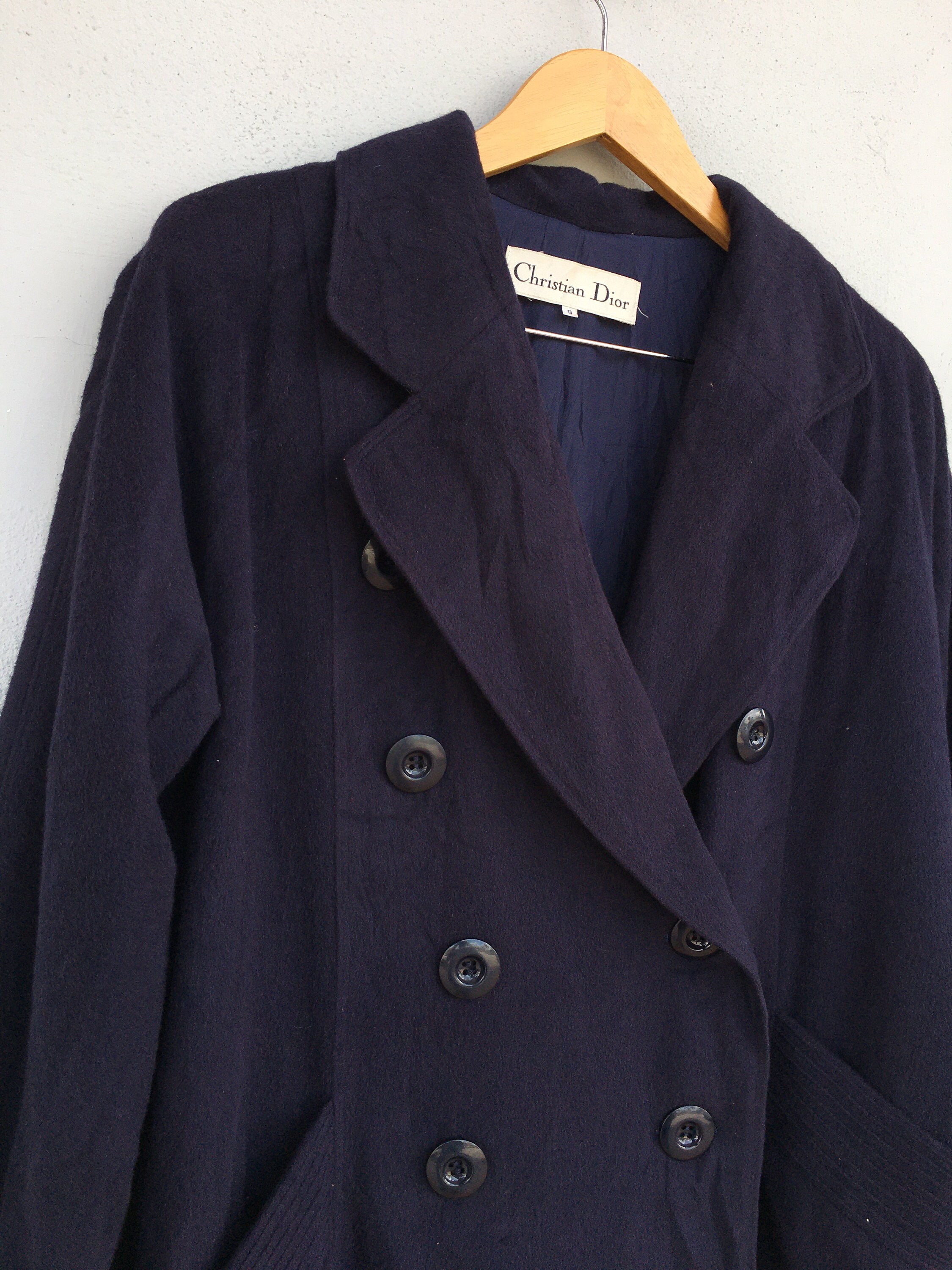Vintage Christian Dior CD Double Breasted Wool Womens Coat