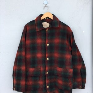 vintage woolrich checkered blanket jacket  made in usa size S