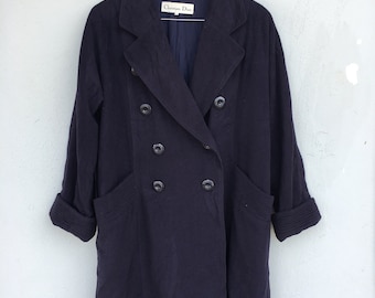 Vintage Christian Dior Blazer Black Wool Cashmere Blend