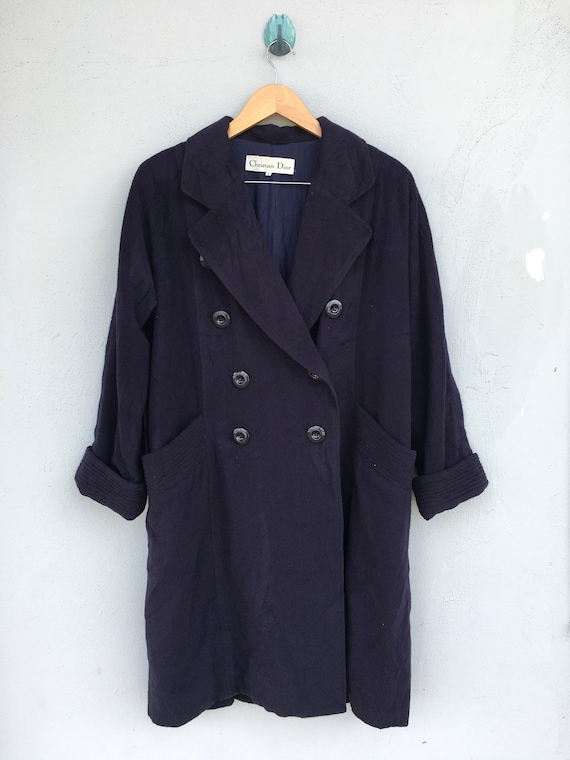 Vintage Christian Dior CD Double Breasted Wool Womens Coat