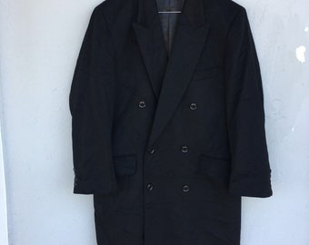 mens double breasted cashmere long coat size M