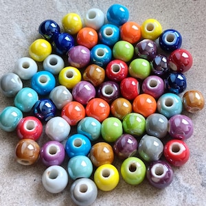 8mm Round Ceramic Beads – Lot of 5 | Colorful DIY Jewelry