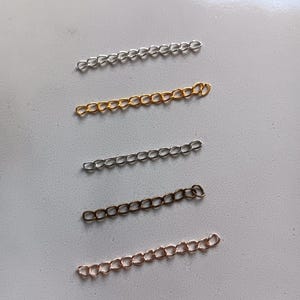 50 mm Extension Chains – Set of 100 – Metal Extender Chains for Necklaces and Bracelets – 5 Finishes