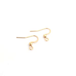 Crochets d’oreilles plats dorés acier inoxydable 316 16x19 mm, supports boucles d’oreilles DIY, lot 5 ou 10 paires