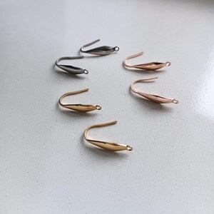 19 mm Designer-Ohrhaken – Edelstahl (Silber, Gold, Roségold) x4 oder x10 Stück