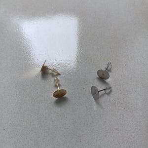 Clous d’oreilles disque 8 mm acier inoxydable 304 argenté ou doré, supports boucles d’oreilles DIY, lot 10 paires