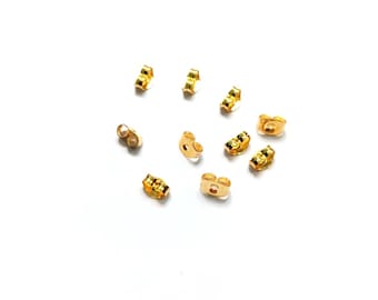Vergoldete Edelstahl-Ohrringverschlüsse – 10er-Pack – Hypoallergene Spitzen – DIY-Schmuckzubehör