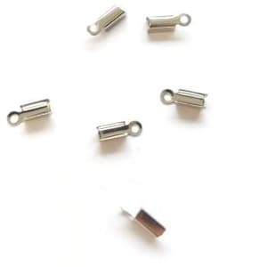 Silver Stainless Steel Flat Cord Ends – For 2 mm Cord – Pack of 10 or 100