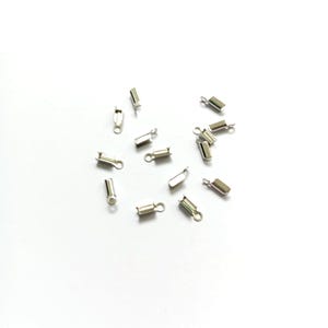 Silver Stainless Steel Flat Cord Ends – For 2 mm Cord – Pack of 10 or 100