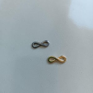 Infinity-distans i rostfritt stål – silver eller guld – 6x17 mm – 2- eller 10-pack