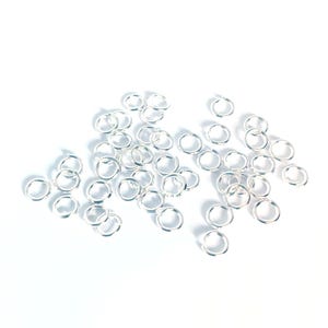 Öppna silverringar 4, 5 eller 6 mm, metallringar, gör-det-själv-smyckesdetaljer, 500 eller 1000 st