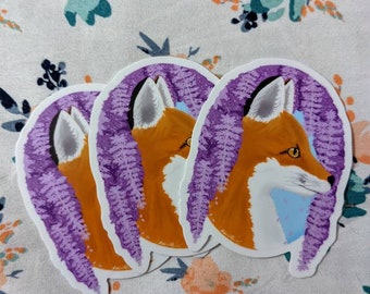 Fox and Wisteria sticker