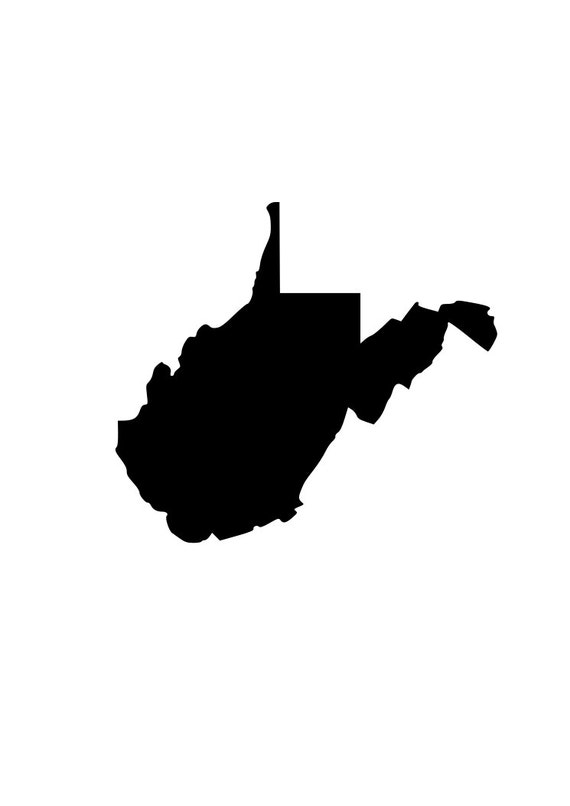 Download State of West Virginia WV outline SVG Digital Download | Etsy