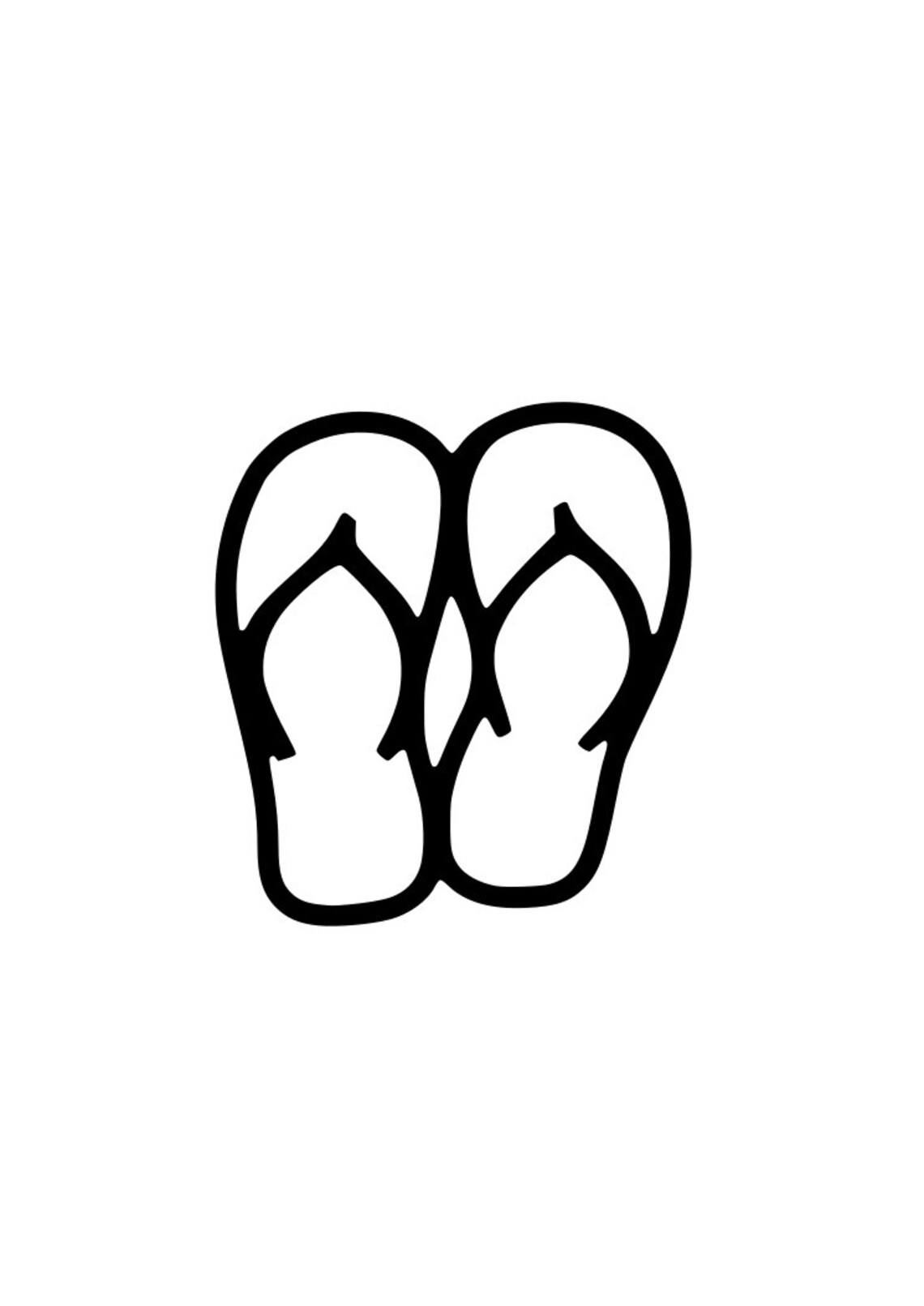 Flip Flops Outline Logo Laptop Cup Decal SVG Digital Download - Etsy